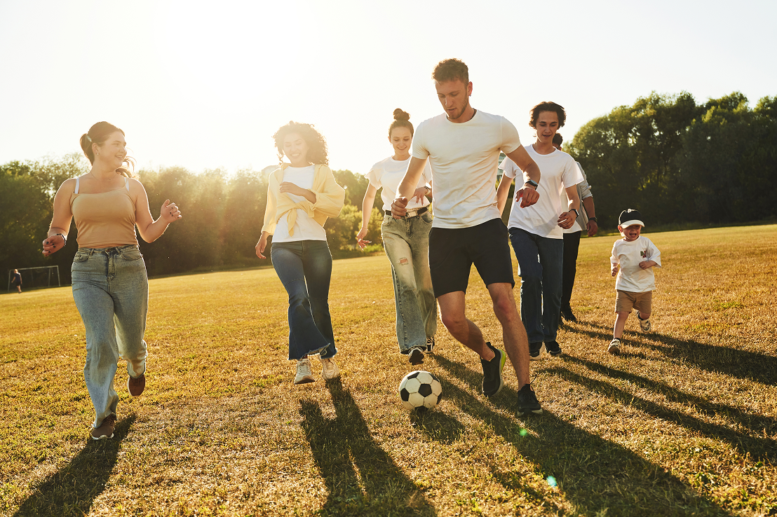 Families enjoying recreation at a community park