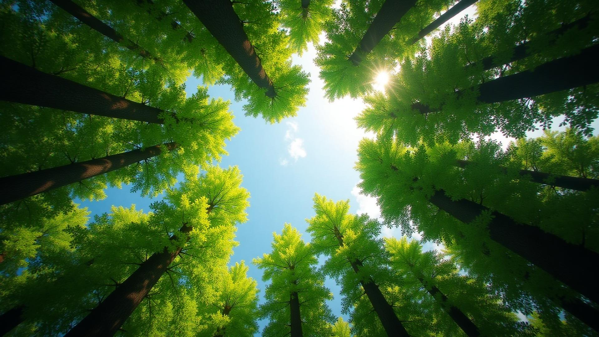 Lush green forest canopy