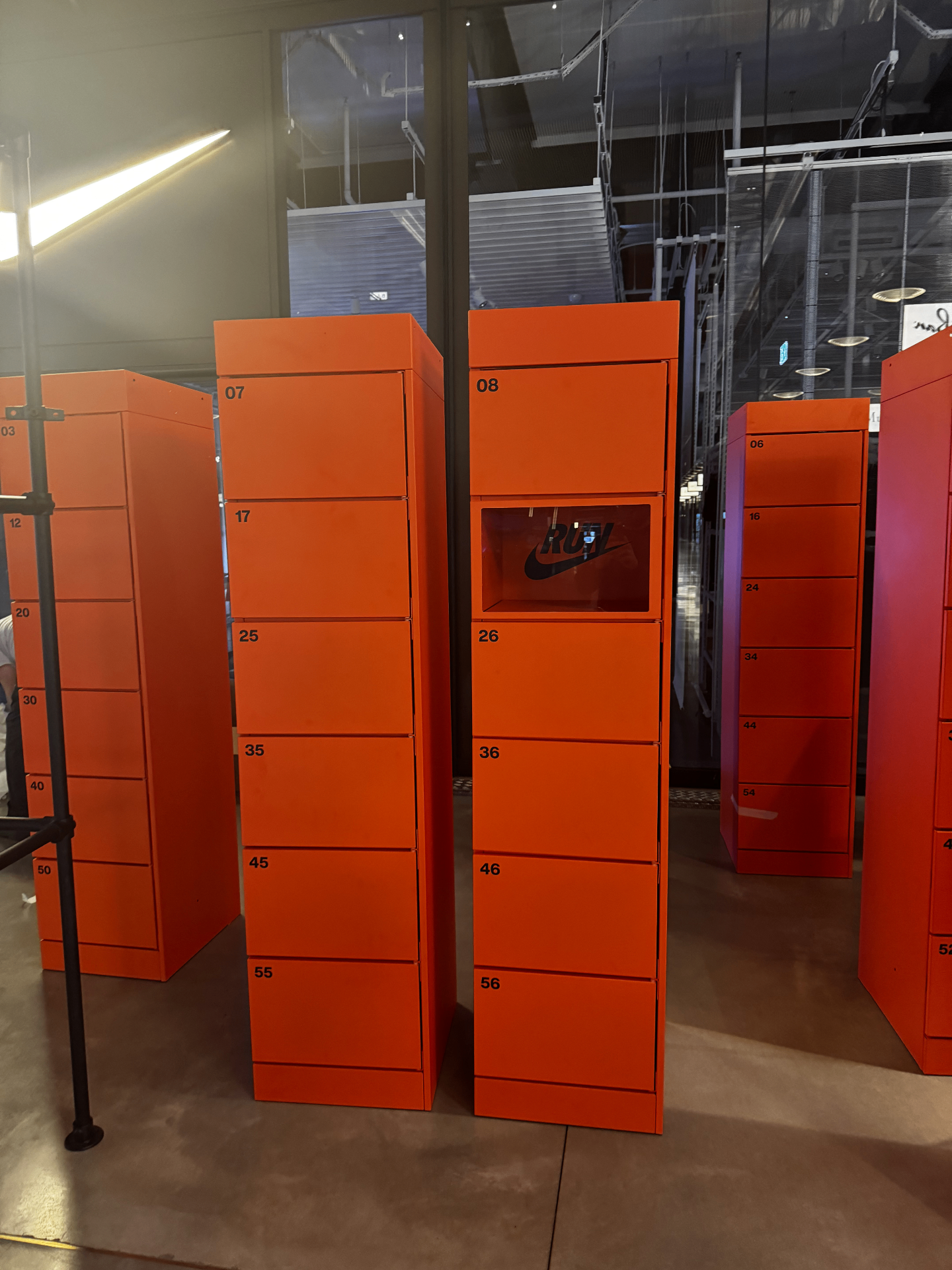 Custom orange smart lockers installation