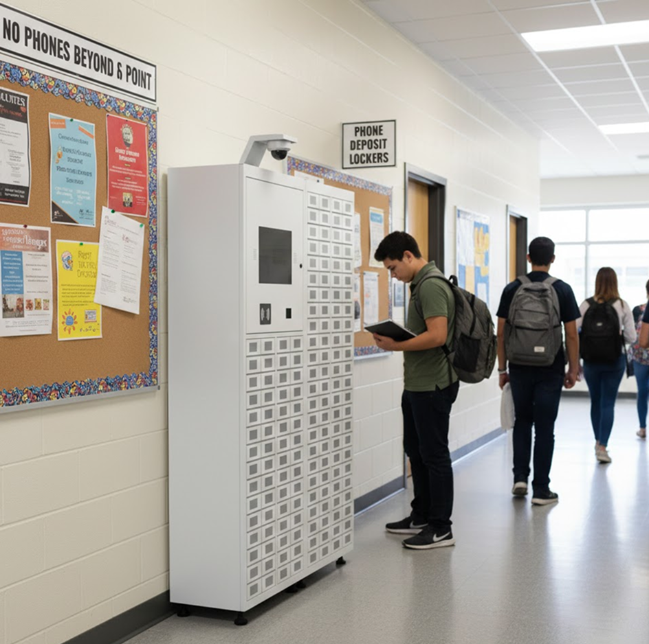 Smart phone deposit lockers for schools and educational institutions