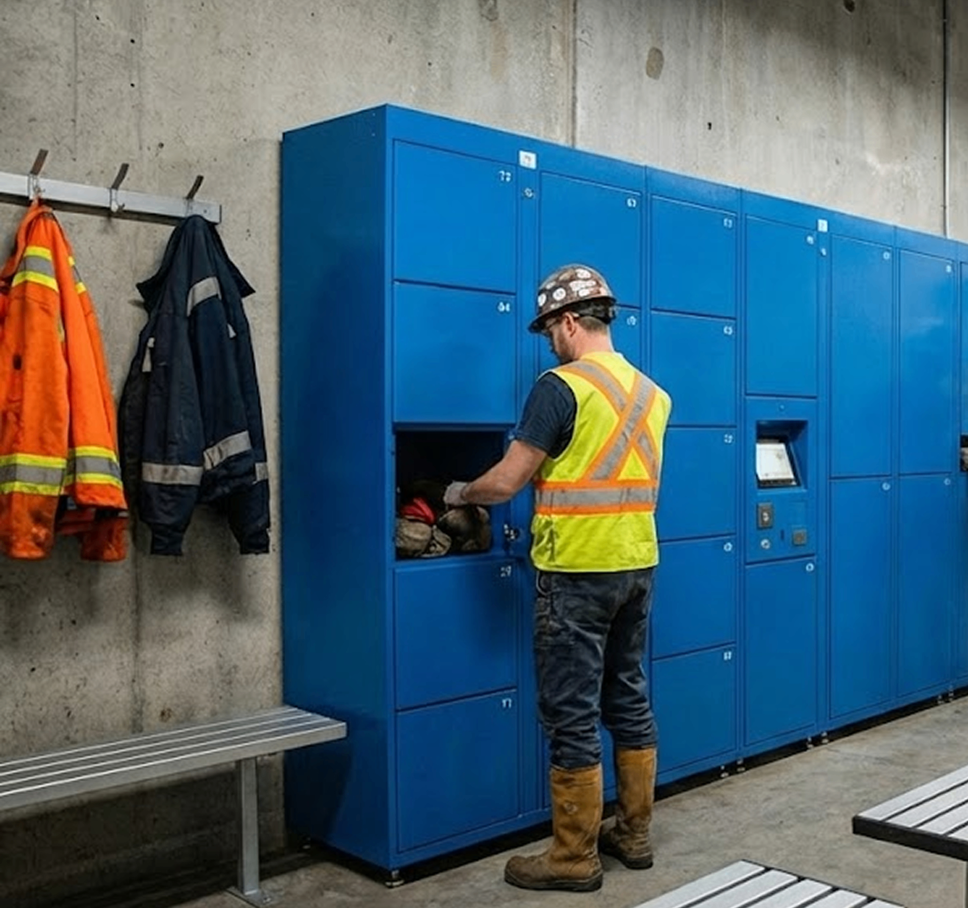 Rugged smart employee lockers for warehouse environments